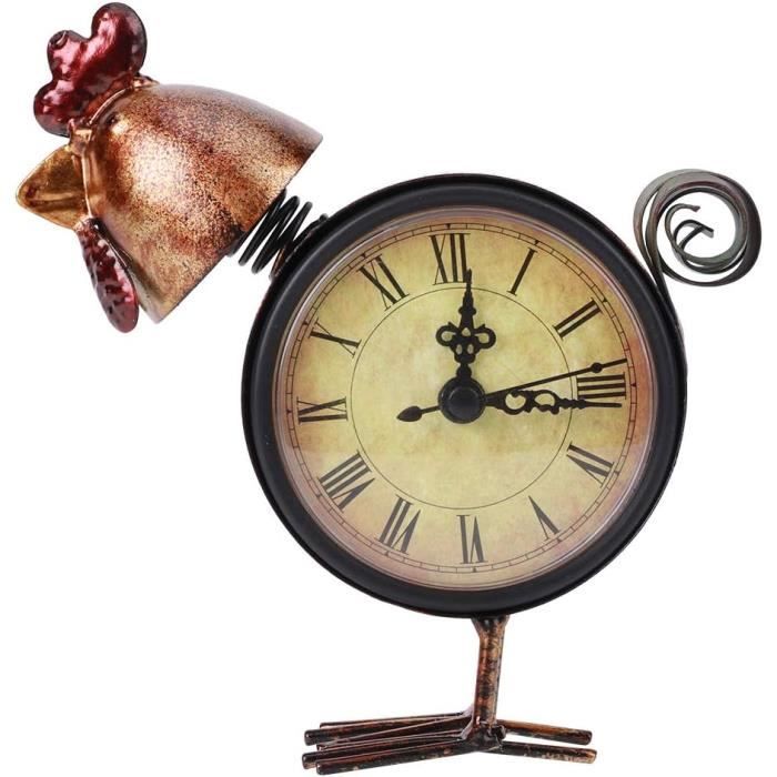 SODIAL-Horloge De Table Vintage Horloge Tournante Automatique Double