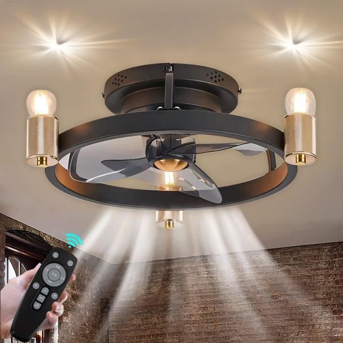 Beacon Ventilateur de plafond avec lumière Flusso noir 132cm silencieux