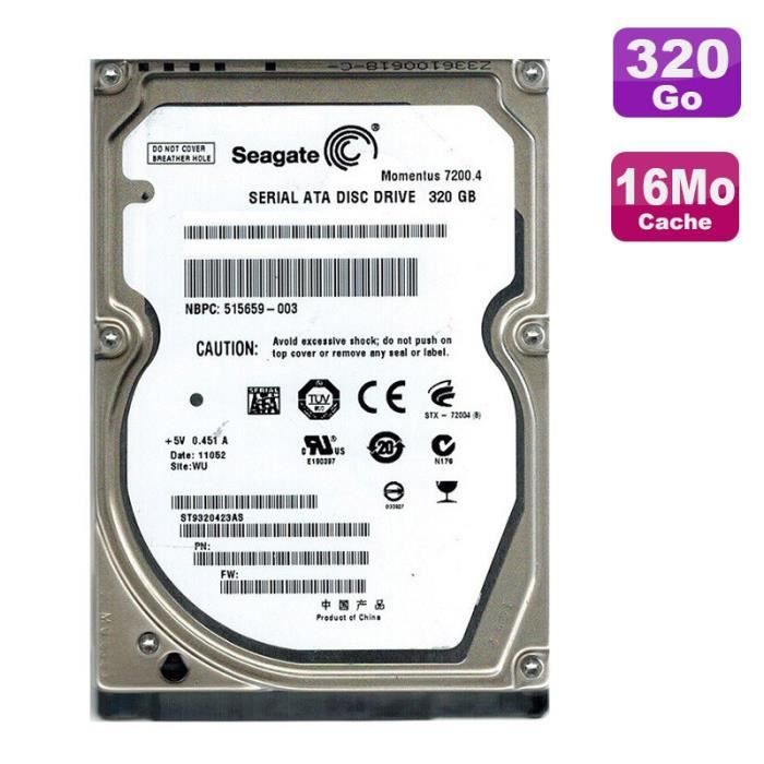 LS Seagate-Disque dur interne pour ordinateur portable, 320 Go