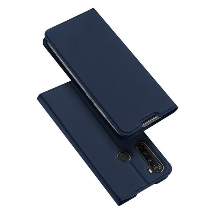 Coque Silicone Armure Pour Xiaomi Redmi Note 8T | Protection Antichoc Avec Support Intégré | Bleu Foncé