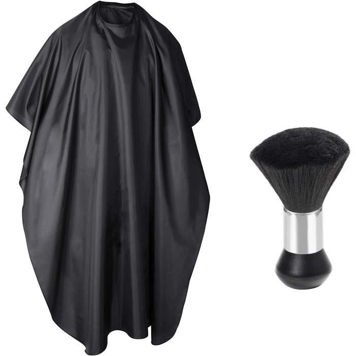 Robe de coiffeur et brosse,SPECOOL manuelle d'enlèvement sur le cou pour coiffeurs,Cape et brosse ergonomique unisexe