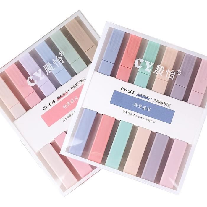 Surligneurs Pastel EooUooIP 12 Couleurs - Double Pointe Large/Fine - Encre Rapide Sans Tache - Fourniture Scolaire