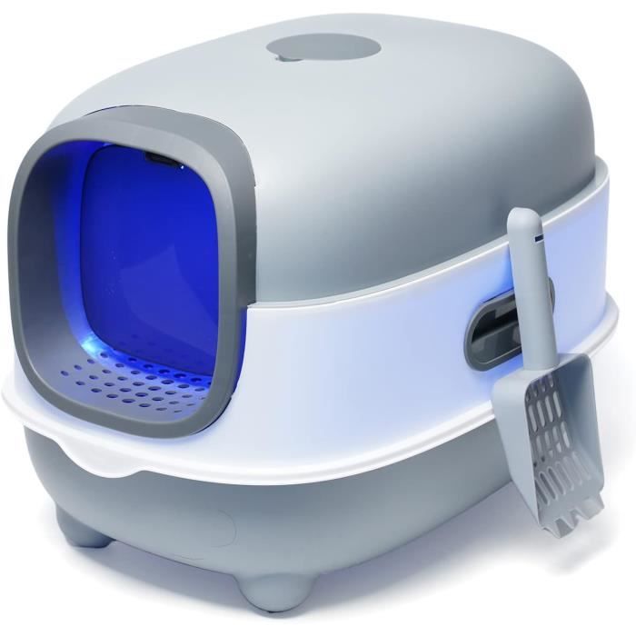 Comparer les prix de Bac à Litière pour Chat,Maison de Toilette pour Chat Fermé avec Cage Anti-Sable Automatique,Stérilisation et Désodorisation[S315]