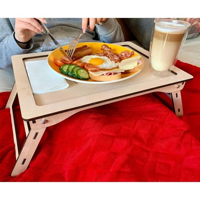 Tablette/Support Pliant Pour Ordinateur Portable - Plateau De Lit/Bureau, Aluminium & MDF (KKTECH)