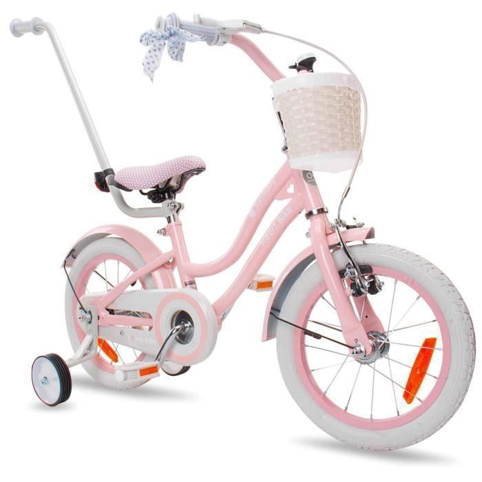Vélo Enfant - Heart Bike - Roues 14 - 3 à 5 ans - panier - cloche - garde-boue - Silver Moon Rose