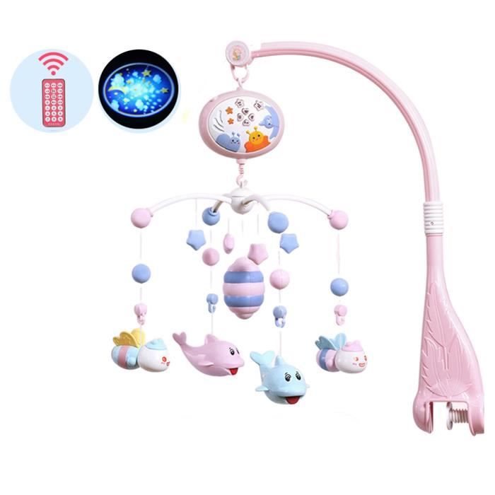 Mobile Musical Pour Lit Bebe Telecommande Projection De Lumieres Musiques Et Sons Des La Naissance Mobile Musical Rose Cdiscount Puericulture Eveil Bebe