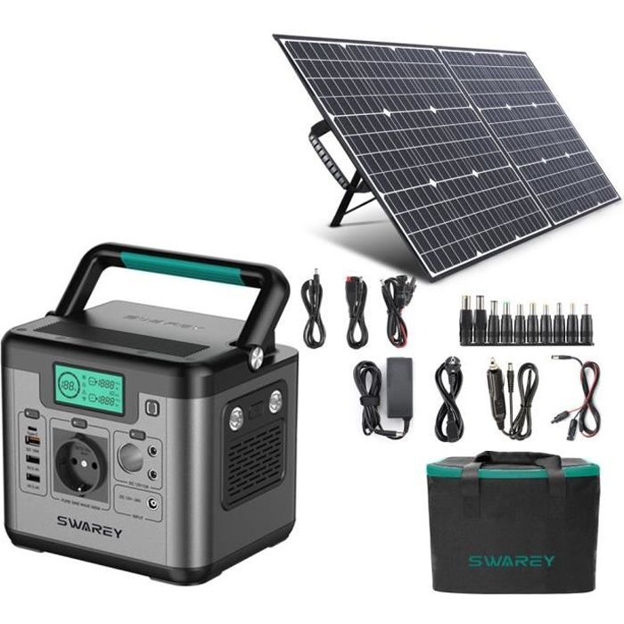 SWAREY 144000mAh kit de Solaire Rechargeable Camping Alimentation de Secours de Courant Éclairage de Camping