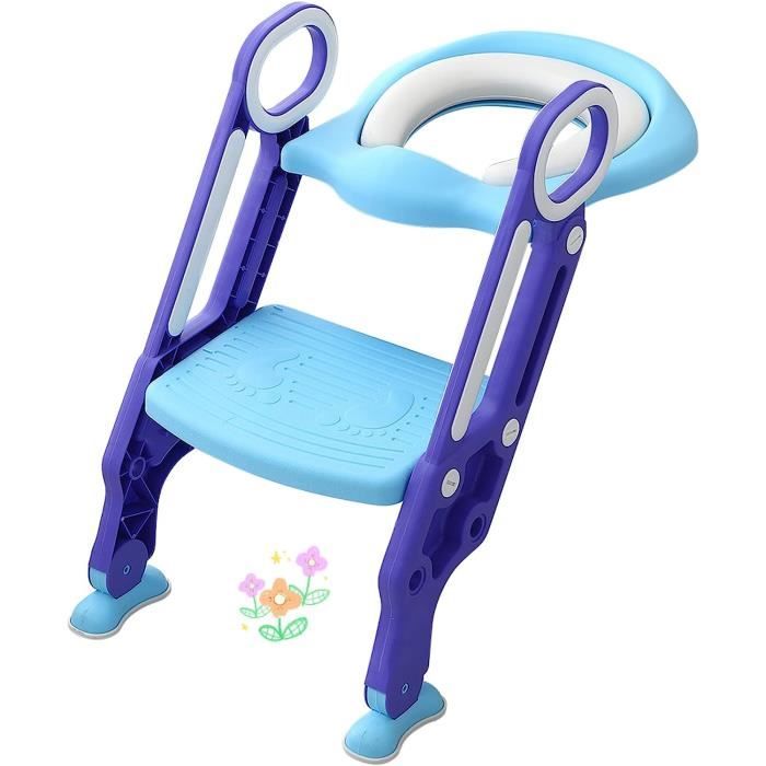 Réducteur Toilette Enfant Avec Marchepied Réglable Et Pliable – Siège Apprentissage Toilette Bébé Avec Échelle Antidérapante