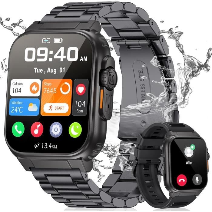 Montre Connectée DREMAC 2025 - Écran 1,75", Batterie 1000 MAh, 130+ Modes Sport, IP68, Torche, Pour Android/iOS