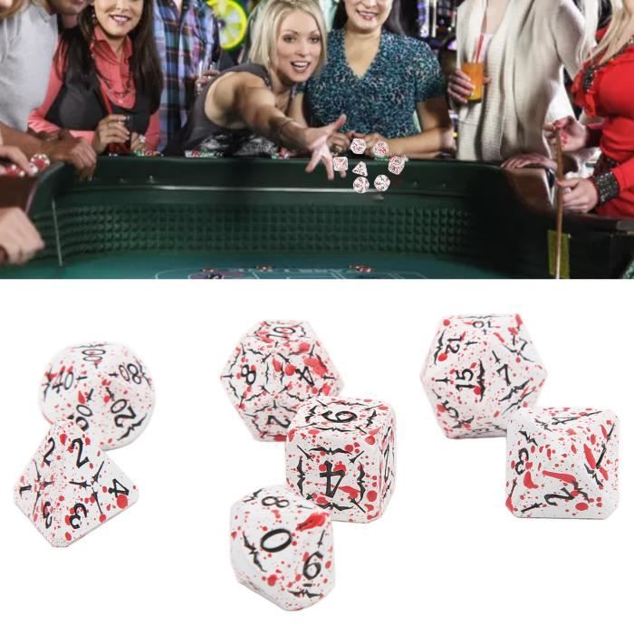 Lot De 2 Sets De Dés Polyédriques Noirs DollaTek - 7 Dés Par Set, Motif Bleu, Pour D&D, Jeux De Rôle