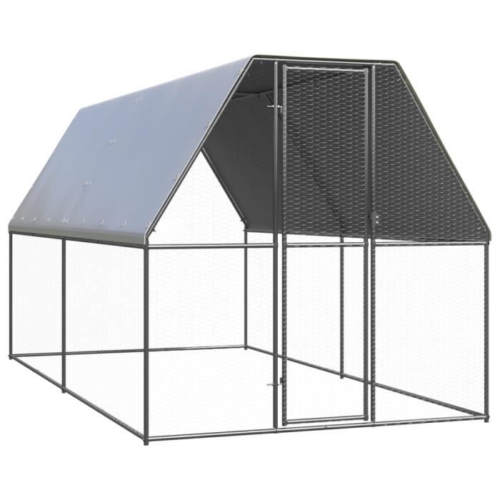 vidaXL Poulailler extérieur 2x4x2 Acier