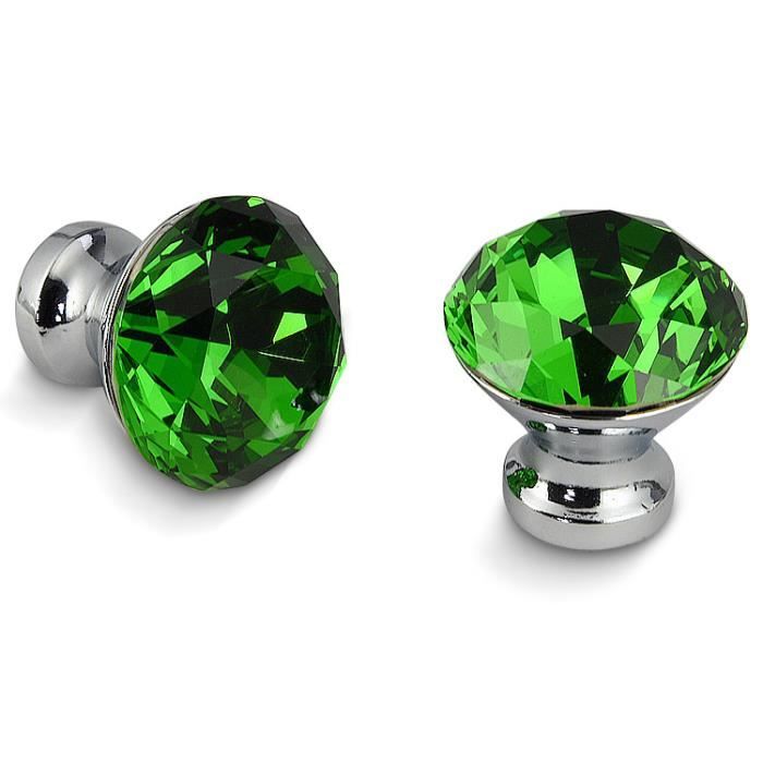 Poignées De Meuble En Verre Diamant - Lot De 10 Boutons De Tiroir Ou Armoire, Forme Diamant 30 Mm, Avec Vis Incluses