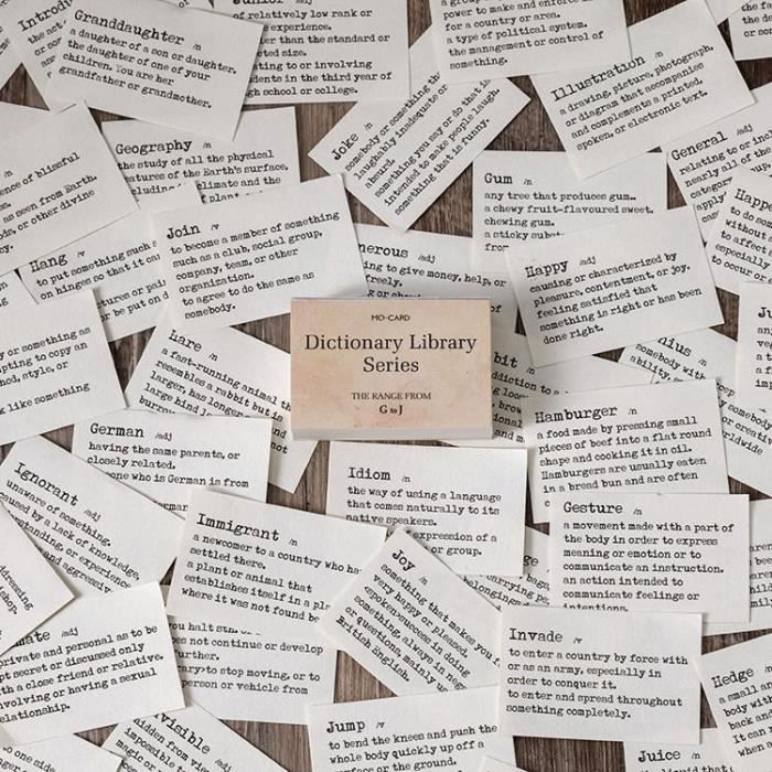 GOMMETTE,DCarte autocollante décorative Vintage Mini dictionnaire