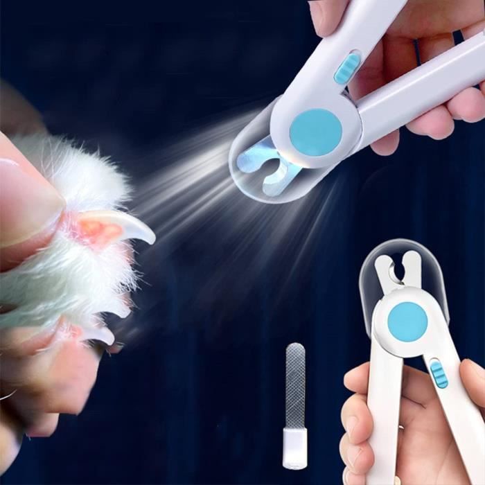 Meilleurs prix pour Coupe-ongles pour chat, ligne de sang LED, avec lime à ongles, protection contre les éclaboussures, pour hamster, lapin, chaton