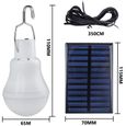 2pack Lampe Solaire 15W Lumière LED Ampoule Portable pour Eclairage Extérieur Randonnée Camping Tente de Pêche Randonnée Intérieur-1