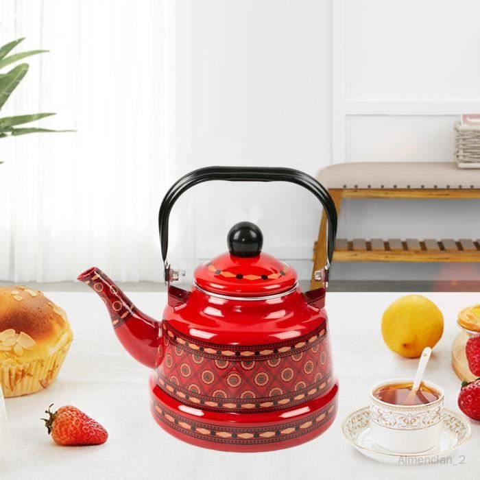 Grande bouilloire à thé émaillée de 2,5 L facile à nettoyer sans sifflement  batterie de cuisine émaillée Design