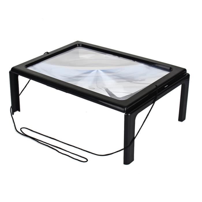 Loupe Lumineuse 5X - Grande Loupe Rectangulaire Avec 48 LEDs Pour Lecture - Idéale Seniors & Basse Vision