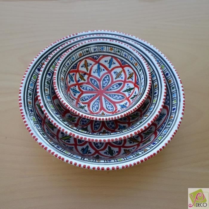 Saladier Couscous Service à Couscous Bakir Rouge 6 Personnes