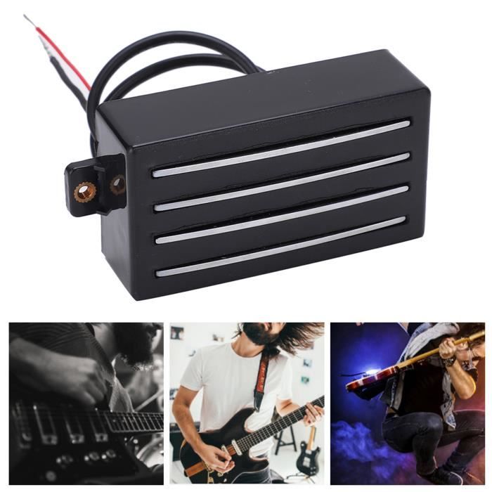 Micro Pour Guitare Acoustique Avec égaliseur 3 Bandes - Installation Facile Dans La Rosace - Noir - Débutants Et Pros