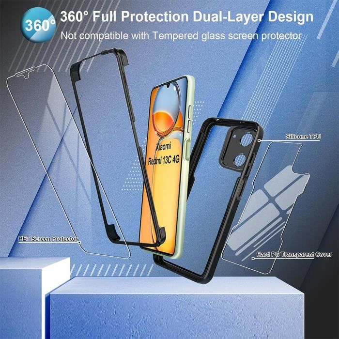 Coque Xiaomi Redmi Transparente Avec Anneau - Compatible 13C, 12C, Note 12/11, Protection Anti-choc, NEUVE