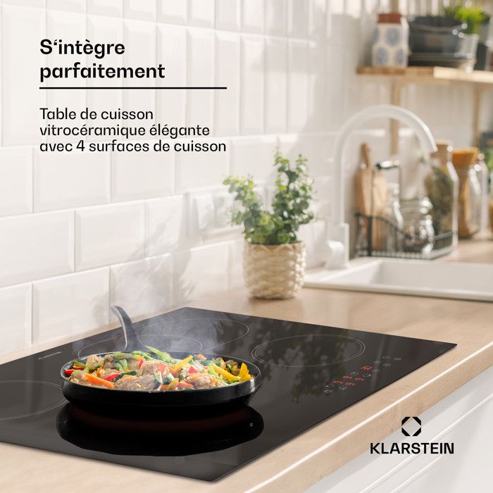 Plaque Induction Portable Klarstein 1800W - 1 Feu Céramique - Contrôle Tactile Et Sécurité Enfant - Idéale Cuisine Nomade
