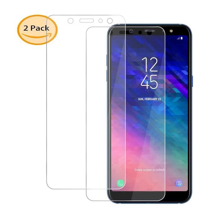 Verre Trempé Samsung Galaxy A6 2018 , [ Pack de 2 ] Film Protection écran  Glass Screen Dureté 9H