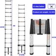 Échelle Télescopique en Acier inoxydable Echelle Pliante 5M 16.4ft Multifonction Telescoping Ladder avec 2 Crochets Amovibles-2