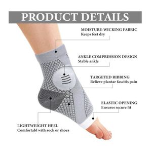 GWAWG Lot de 2 paires de chaussettes de compression nano-neuropathie