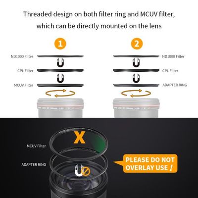 K&F CONCEPT Filtre UV Multi-Couches 67mm ND1000 Magnetique avec Bague Base et Sac de Rangement en Kit Installer Rapidement pour Objectif Appareil Photo CPL Polarisant Circulaire