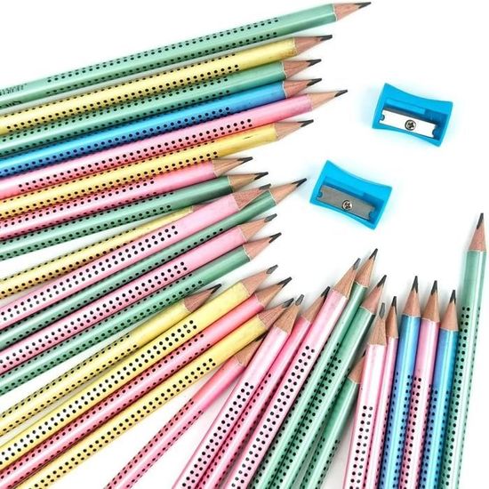 Crayon hb, 30pcs crayon graphite avec 2 taille crayon, crayon papier hb  avec gomme, crayons en bois pour examens, école, bure[483] - Cdiscount  Beaux-Arts et Loisirs créatifs