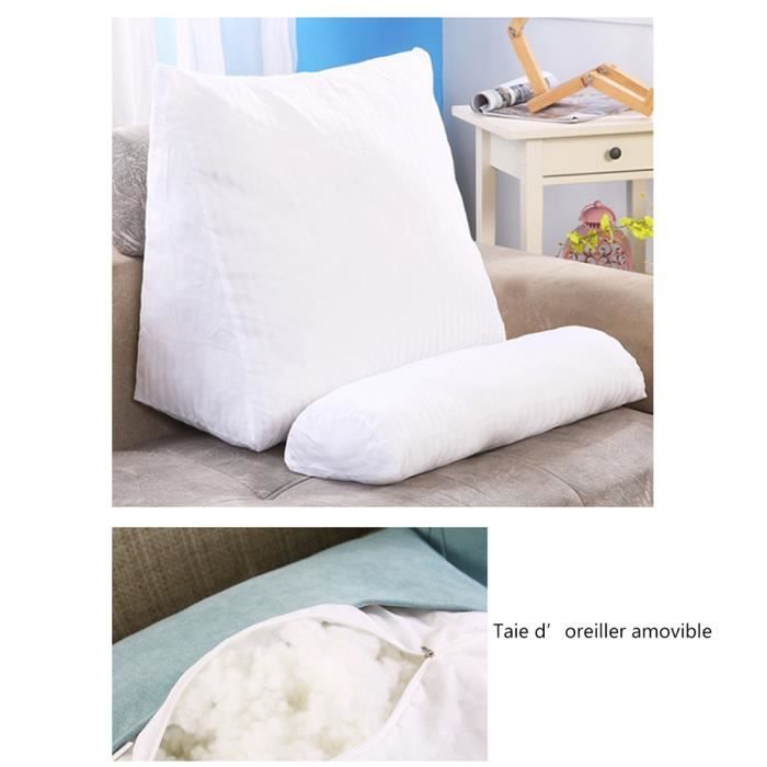 NENIUX Coussin de dossier triangulaire pour tête de lit, coussin de lecture, coussin cale, coussin de soutien lombaire - Pour canapé, bureau, tatami, 100 x 50 x 20 cm, violet