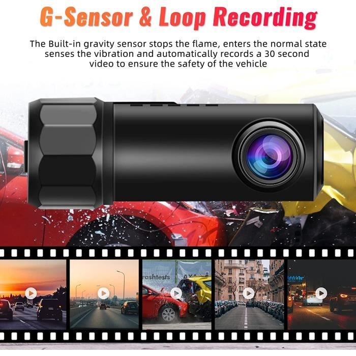 Dashcam Voiture 4 Voies Hikity 1080P - Caméra 360° Avec Écran 2.4" Et Carte 64Go