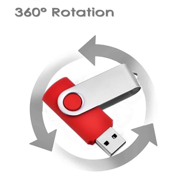 Lot De 5 Clés USB 32 Go - 5 Couleurs, USB 2.0, Capot Pivotant, Haute Vitesse
