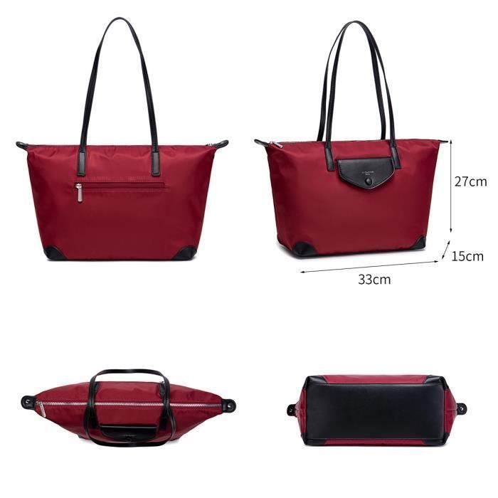 David Jones Sac a Main Shopping Cabas Nylon Femme Fourre Tout Souple Grande Taille Bandouliere Epaule Travail Voyage