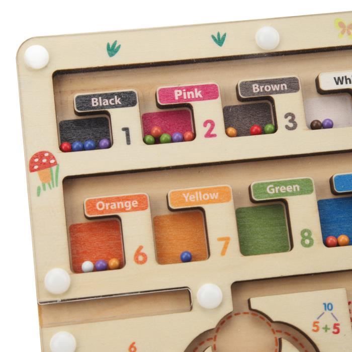 Jouet Casse-Tête Labyrinthe Magnétique, Jeu d'Apprentissage STEM pour Enfants, Reconnaissance des Couleurs et des Chiffres Activité avec Développement des Compétences Motrices Fines