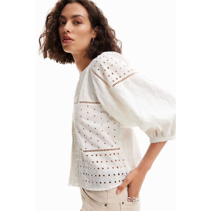 Chemise Blanche Desigual Chemisier Femme Blouse Femme