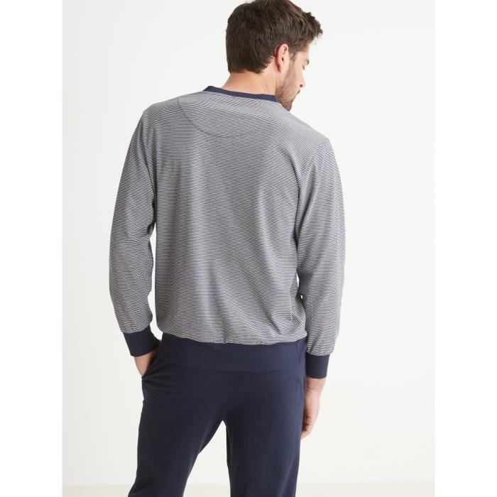 HONCELAC by Daxon Pyjama homme en maille Bleu Bleu Cdiscount Pret a Porter