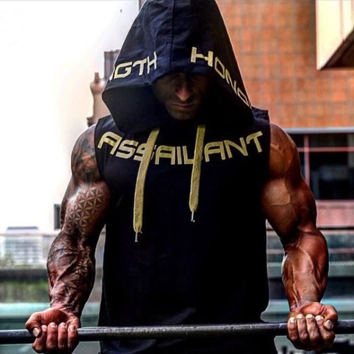 Debardeur capuche cheap musculation