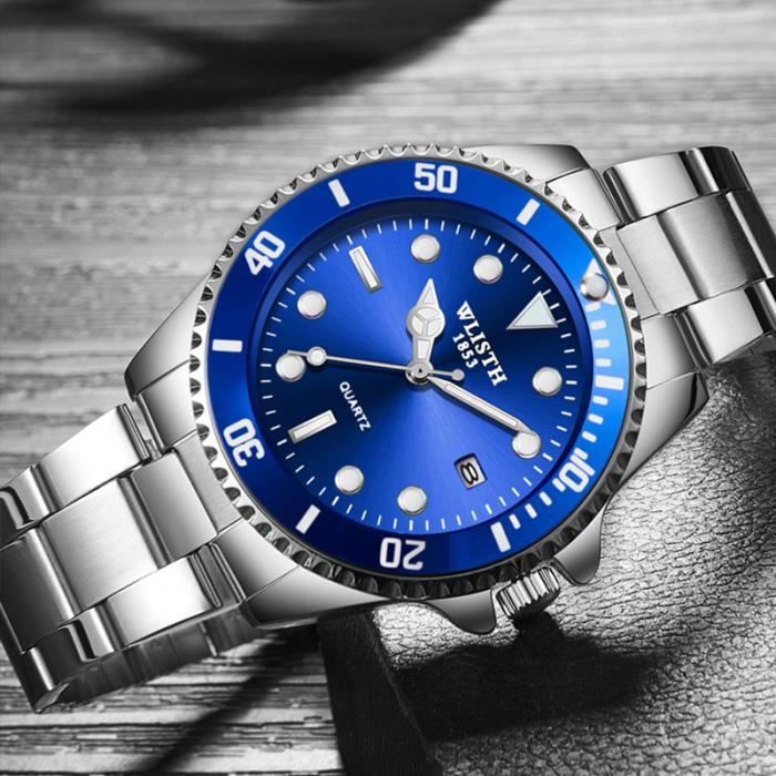 Montre Homme SAPPHERO Quartz Acier Inoxydable - Étanchéité 30M Avec Date Calendrier
