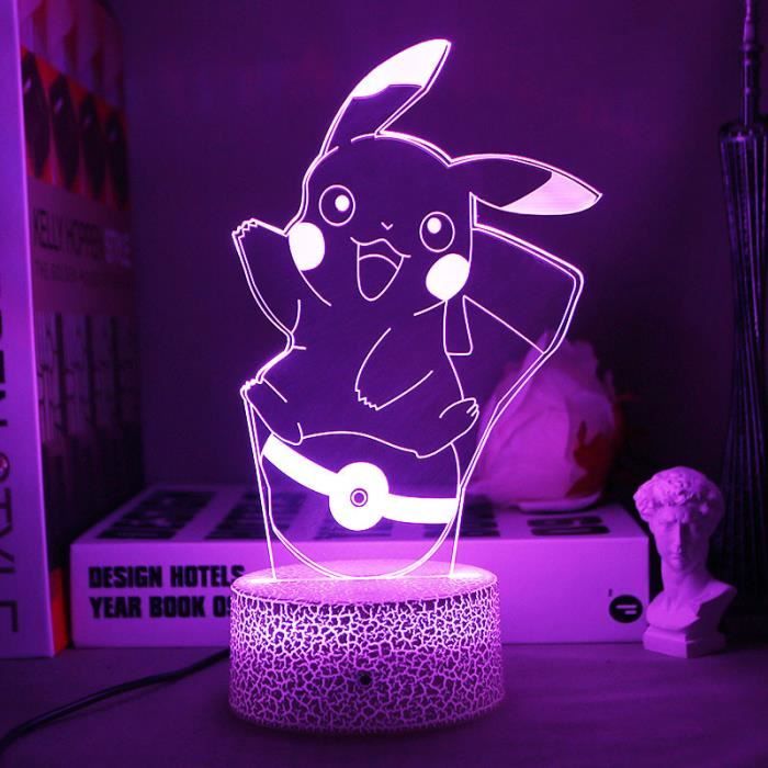 Veilleuse Pokemon Pikachu SLaura tle pour enfants, petites lampes de livre,  lampe de lecture à piles, décoration de chambre, cadeau