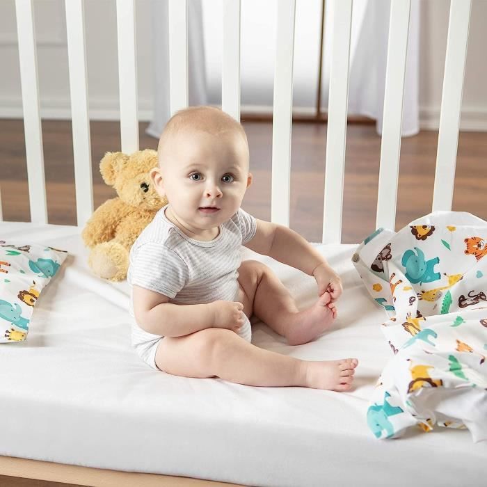 Draps Housse 70X140 Lot De 2 100 Coton Repassable Et Lavable En Machine Pour Lit D Enfant De 70 X 140 Cm Blanc H517 Cdiscount Puericulture Eveil bebe