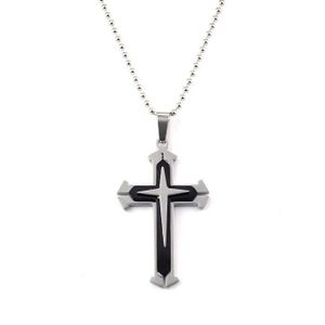 Pendentif Croix Homme Sterll En Argent 925 Véritable Avec Chaîne 50cm - Emballage Cadeau Élégant