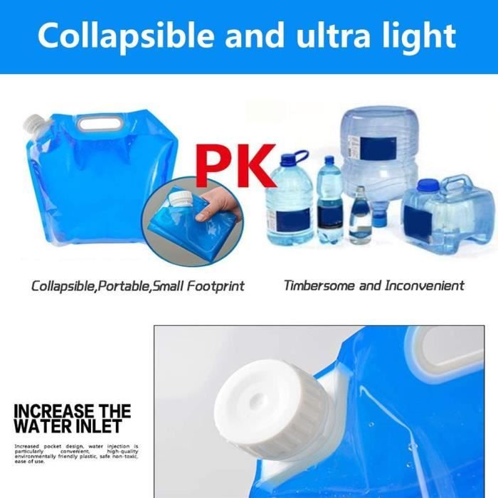SAC D'HYDRATATION,10L--Seau à eau Portable en plein air, baril de
