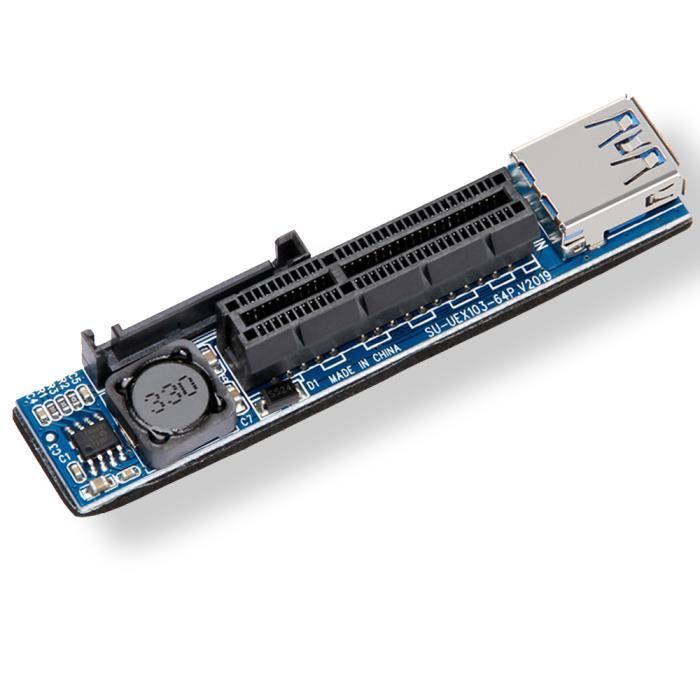 Connecteur X1 Gen3 Ticarus - Câble Riser PCIE X1 à 90° - Extension PCIe 3.0 - 20cm - Pour Cartes Graphiques Connecteur Coudé