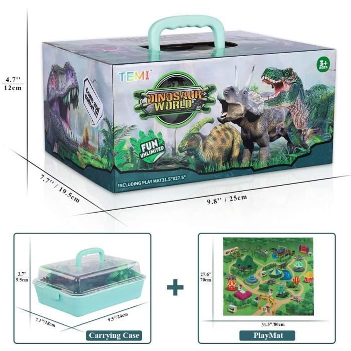 Jouet Dinosaure GIUHAT Avec Tapis - Figurines & Accessoires Pour Enfants 3-6 Ans - Cadeau Garçon