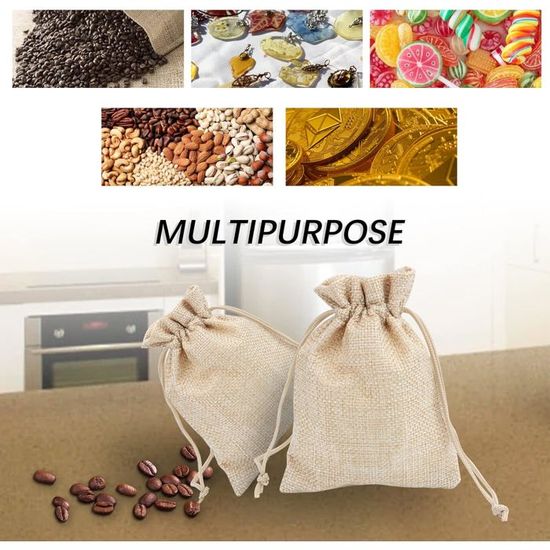 Sac En Toile 30 Sacs En Lin, Sachet Lin 9x12cm, Petit Sac Cadeau Avec Cordon De Serrage, Sac Cafe Toile De Sac Tissu Cadeau