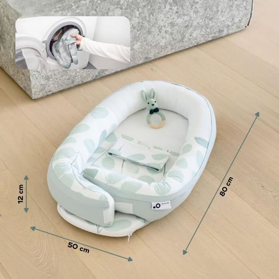 Babymoov Reducteur De Lit Doomoo Cocoon Leaves Aqua Green Cdiscount Puericulture Eveil Bebe