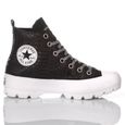 converse femme en cuir noir