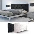 Tête de lit capitonnée EVA en PVC noir - PROBACHE - pour lit 140 et 160 CM - Design contemporain-0
