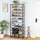Étagère à Chaussures - HOOBRO - 12 Niveaux - Marron Rustique et Noir - Style Industriel - Meuble d’entrée